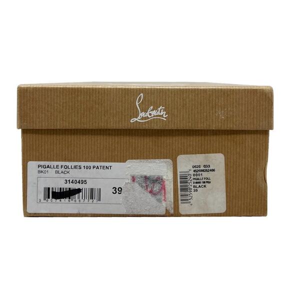 Christian Louboutin Pigalle Follies Black Patent Leather Pointed Toe Pumps Heels - Picture 9 of 10